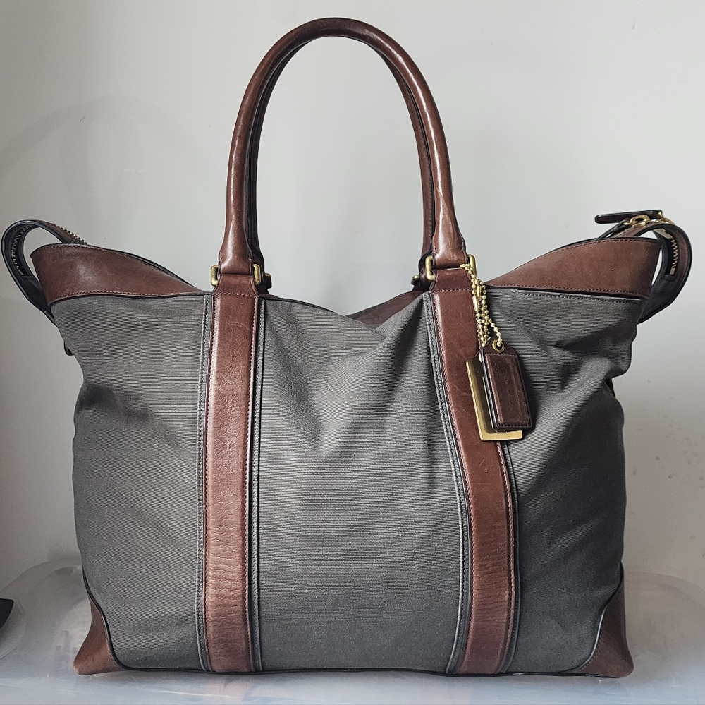Coach Bleeker Legacy Canvas & Leather Weekend Tote